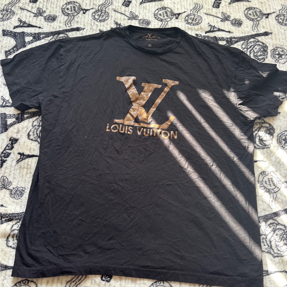 Two Large T-shirts Size 2XL Cotton Set 2 Black With Print